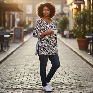 Travel Elements Tunic Top size large EUC.